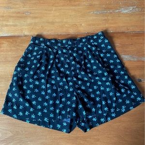 H&M palm tree pleated shorts